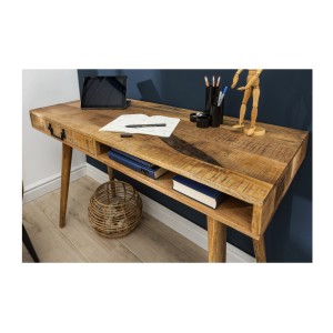 Bureau SCANOVA 120cm en bois de manguier vu de haut