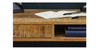 Zoom sur la tranche du bureau SCANOVA 120cm en bois de manguier