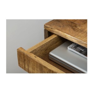 Zoom sur le tiroir ouvert du bureau SCANOVA 120cm en bois de manguier