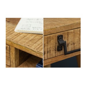 Zoom sur les éléments du bureau SCANOVA 120cm en bois de manguier