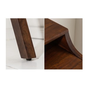 Zoom sur les détails du bureau SKAGEN 120cm en acacia