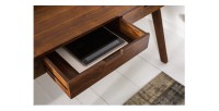 Zoom sur le tiroir ouvert du bureau SKAGEN 120cm en acacia
