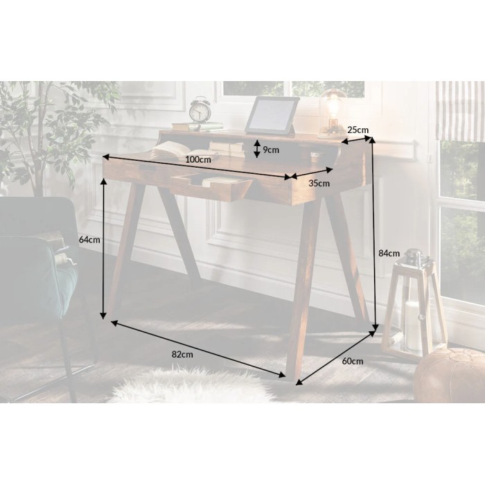 Bureau SKAGEN 100cm en acacia dimensions