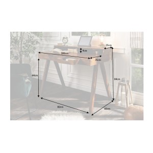 Bureau SKAGEN 100cm en acacia dimensions