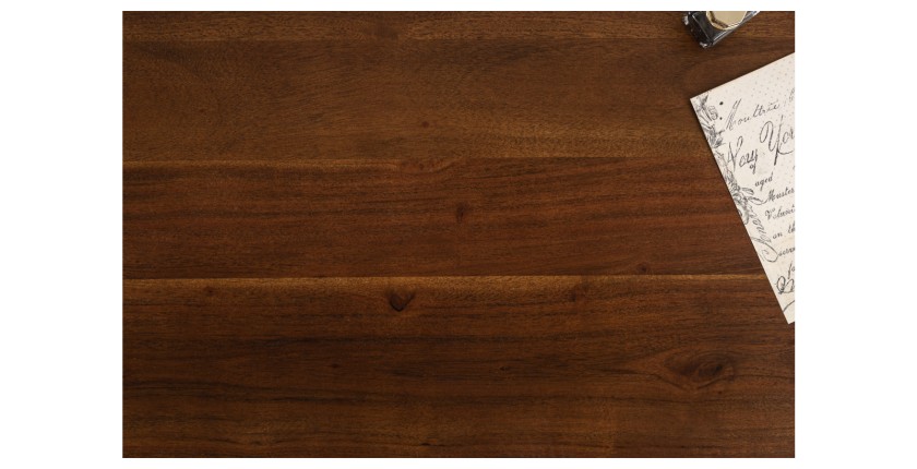 Zoom sur le plateau du bureau SKAGEN 100cm en acacia