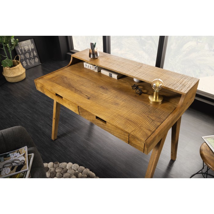 Bureau SKAGEN 120cm en manguier vu de haut