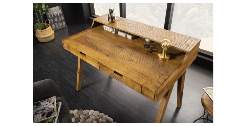 Bureau SKAGEN 120cm en manguier vu de haut