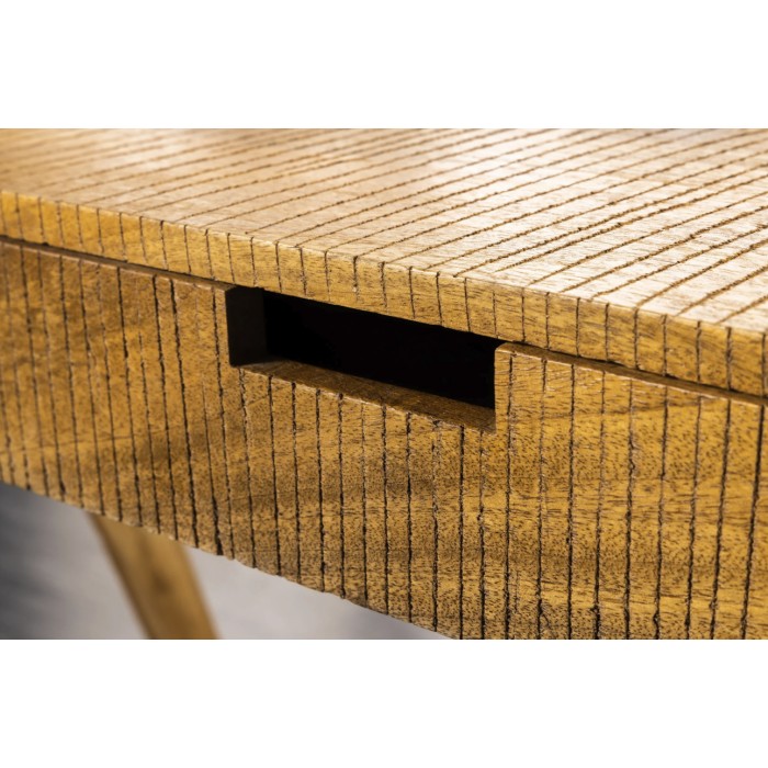Zoom sur l'une des poignées du bureau SKAGEN 120cm en manguier