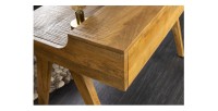 Zoom sur la tranche du bureau SKAGEN 120cm en manguier