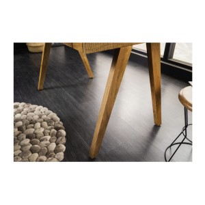Zoom sur les pieds du bureau SKAGEN 120cm en manguier