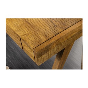 Zoom sur le coin du bureau SKAGEN 120cm en manguier