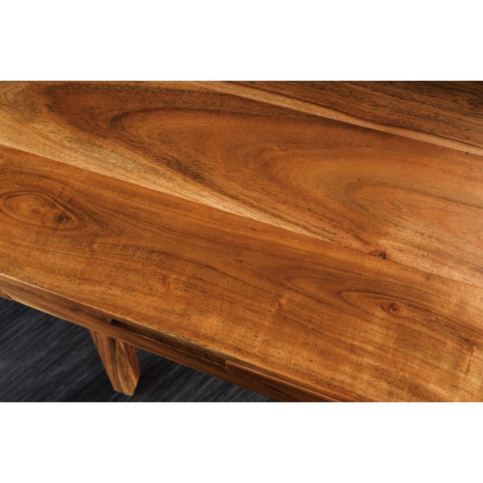 Zoom sur le plateau du bureau SKAGEN 100cm en acacia clair