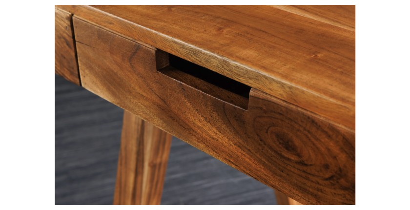 Zoom sur le tiroir du bureau SKAGEN 100cm en acacia clair