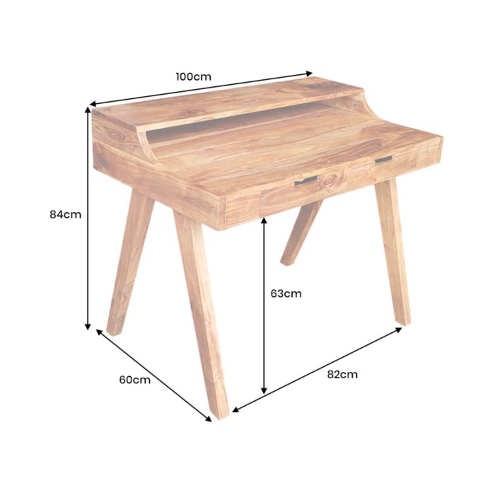 Bureau SKAGEN 100cm en acacia clair dimensions