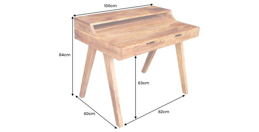 Bureau SKAGEN 100cm en acacia clair dimensions