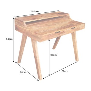 Bureau SKAGEN 100cm en acacia clair dimensions