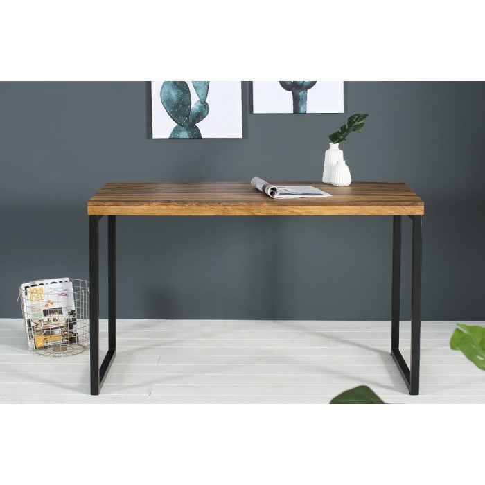 Bureau VORTEX 118cm en bois de sheesham vu de face