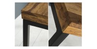 Zoom sur les détails du bureau VORTEX 118cm en bois de sheesham