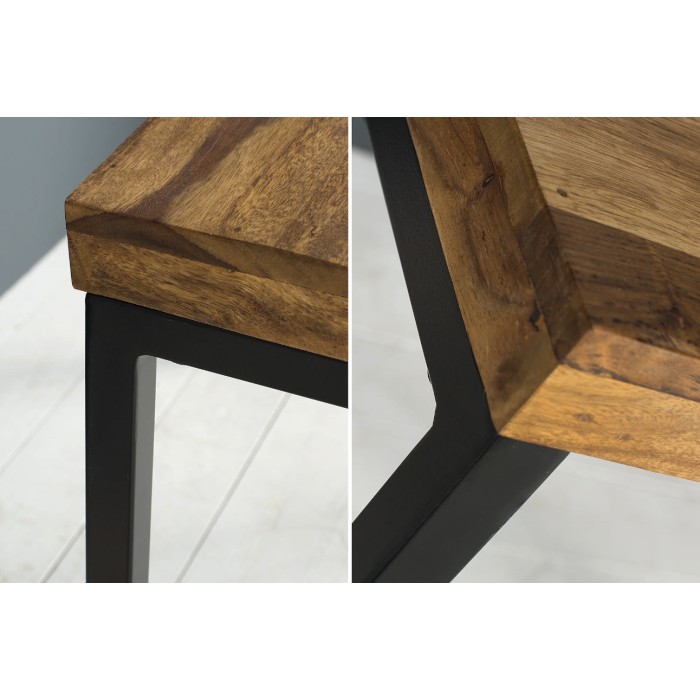 Zoom sur les détails du bureau VORTEX 118cm en bois de sheesham