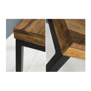 Zoom sur les détails du bureau VORTEX 118cm en bois de sheesham