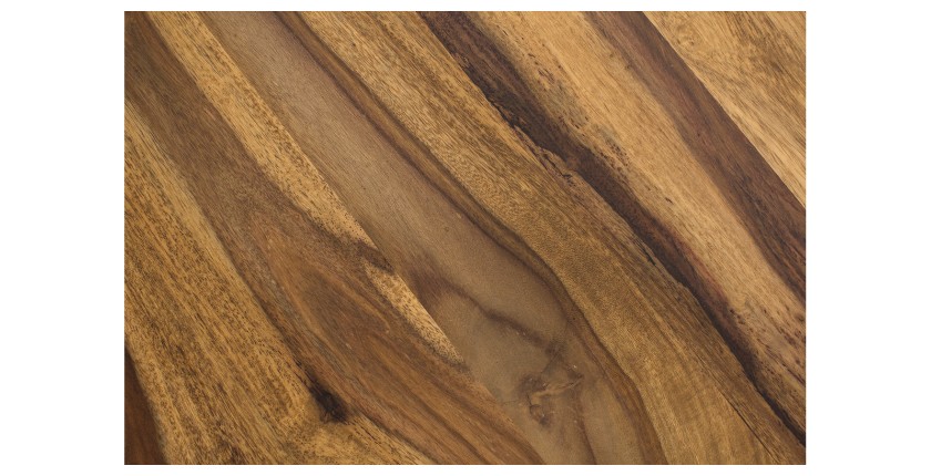 Zoom sur le plateau du bureau VORTEX 118cm en bois de sheesham