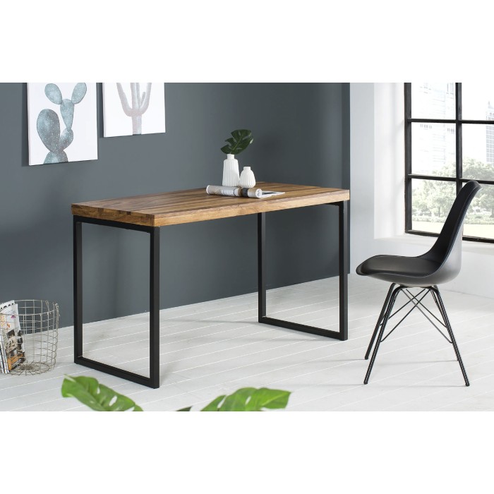 Bureau VORTEX 118cm en bois de sheesham vu de côté