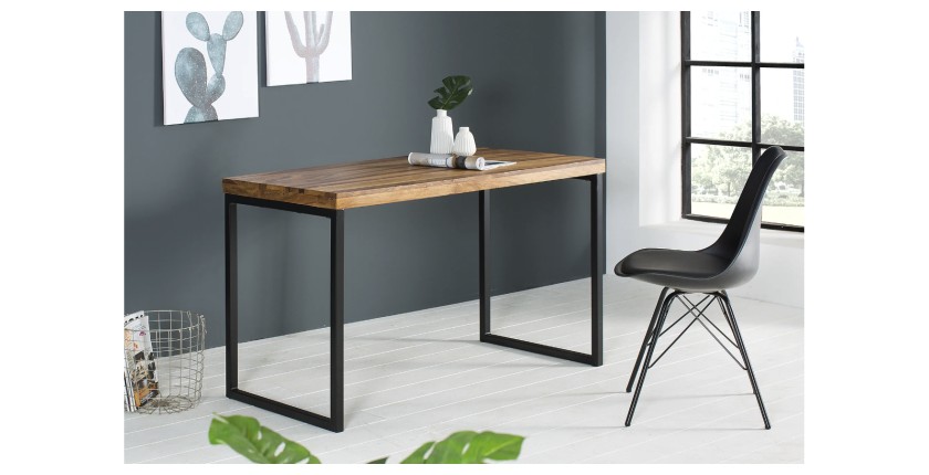 Bureau VORTEX 118cm en bois de sheesham vu de côté