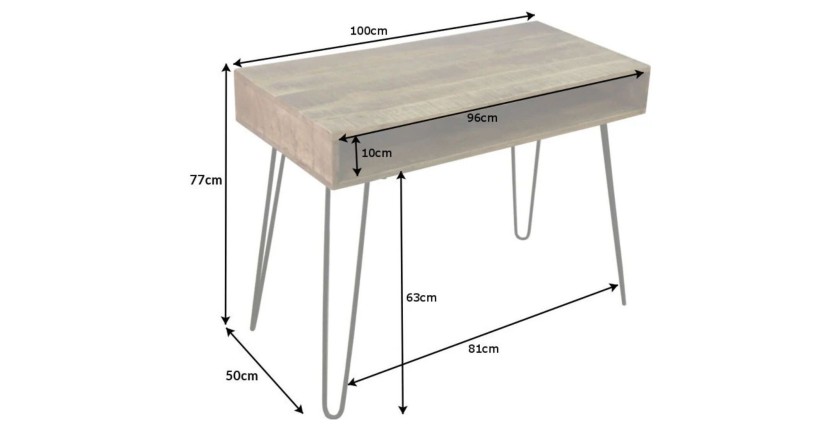 Bureau SILVA 100cm dimensions