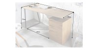 Bureau LUNISSIA 160cm effet bois clair dimensions