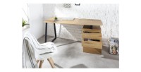 Bureau LUNISSIA 160cm effet bois clair vu de face