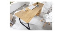 Bureau LUNISSIA 160cm effet bois clair vu de haut