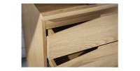 Zoom sur les tiroirs du bureau LUNISSIA 160cm effet bois clair