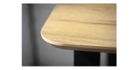 Zoom sur le coin du bureau LUNISSIA 160cm effet bois clair