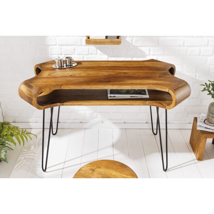 Bureau NERA 120cm en sheesham vu de face