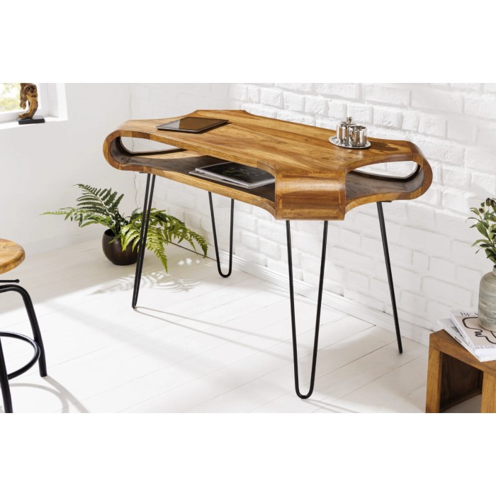 Bureau NERA 120cm en sheesham  mis en situation