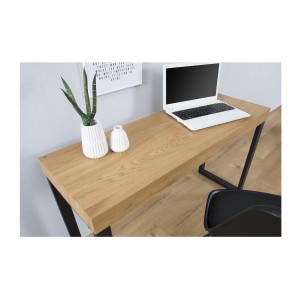 Bureau ZENTOR 120cm effet bois clair plateau épais vu rapproché