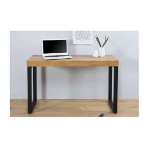 Bureau ZENTOR 120cm effet bois clair plateau épais vu de face