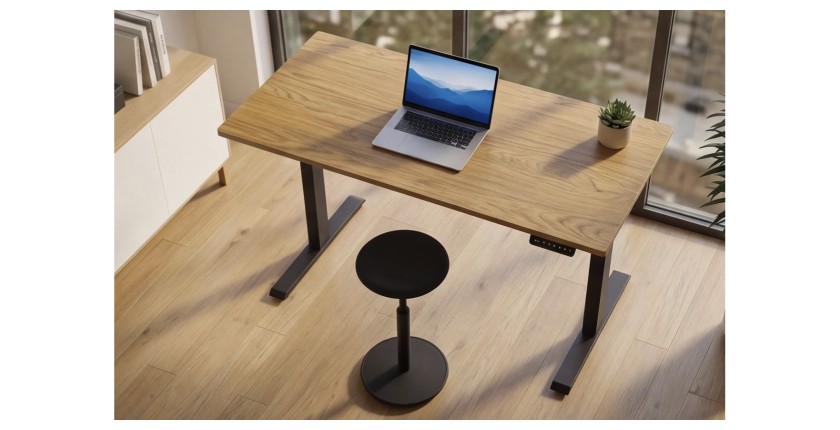 Bureau ZENTOR 120cm réglable en hauteur vu de haut
