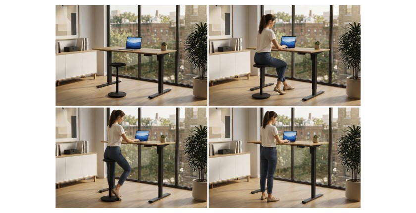 Zoom sur l'utilisation du bureau ZENTOR 120cm réglable en hauteur