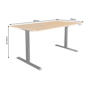 Bureau ZENTOR 120cm réglable en hauteur dimensions