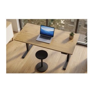 Bureau ZENTOR 140cm en chêne, réglable en hauteur vu de haut
