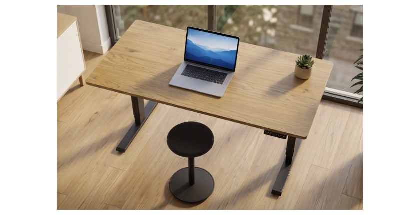 Bureau ZENTOR 160cm réglable en hauteur vu de haut