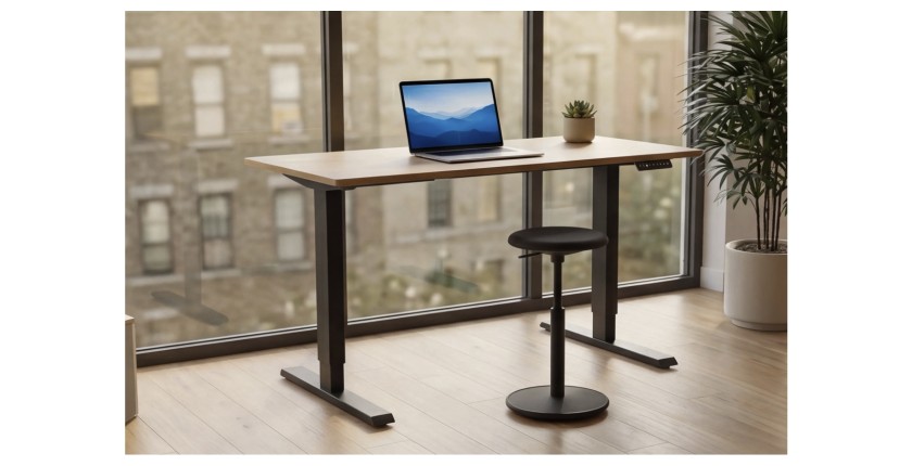 Bureau ZENTOR 160cm réglable en hauteur vu de côté