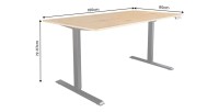 Bureau ZENTOR 160cm réglable en hauteur dimensions