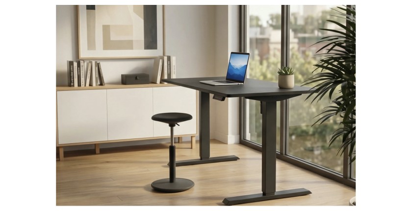 Bureau OFFIX 140cm réglable en hauteur vu de côté