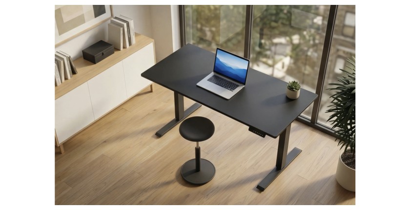 Bureau OFFIX 140cm réglable en hauteur vu de haut