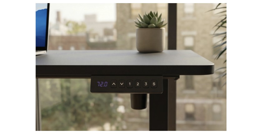 Zoom sur le panneau de contrôle du bureau OFFIX 140cm réglable en hauteur