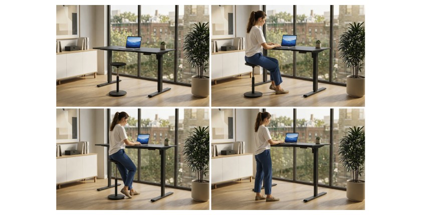 Zoom sur l'utilisation du bureau OFFIX 140cm réglable en hauteur