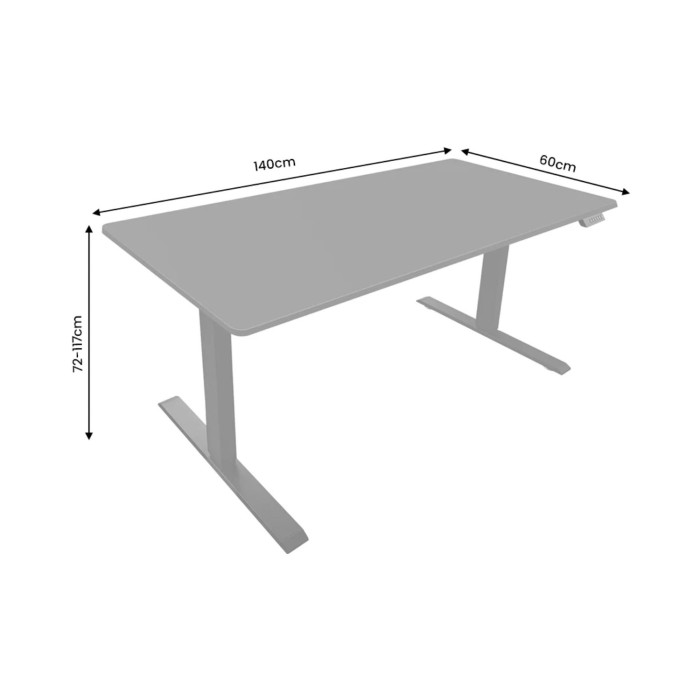 Bureau OFFIX 140cm réglable en hauteur dimensions