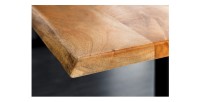 Zoom sur la tranche du bureau ARKAYA 120cm réglable en hauteur en acacia